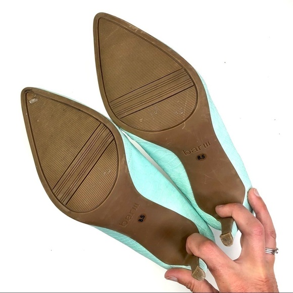 Bar III seafoam green faux crocodile pumps retro 1980s 8.5 - Picture 9 of 11